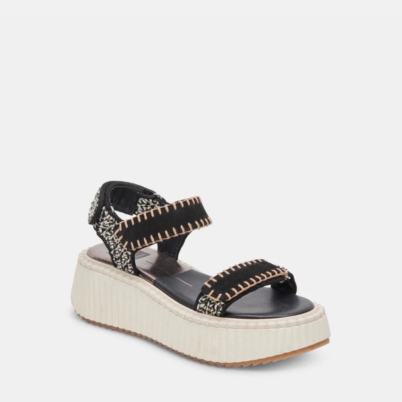 Dolce Vita Debra Sandals -  Black/White Nubuck - Picture 1 of 9